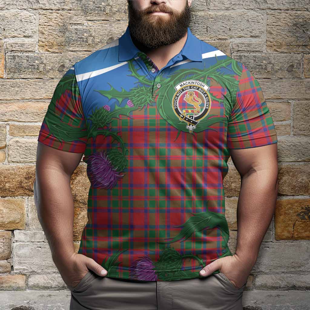MacKintosh (McKintosh) Tartan Family Crest Polo Shirt Thistle in Minimalism
