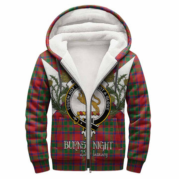MacKintosh (McKintosh) Tartan Family Crest Sherpa Hoodie Scottish Burns Night Thistle Floral