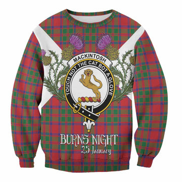 MacKintosh (McKintosh) Tartan Family Crest Sweatshirt Scottish Burns Night Thistle Floral