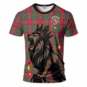 MacKintosh (McKintosh) Tartan Family Crest T-Shirt Crowned Lion Roaring