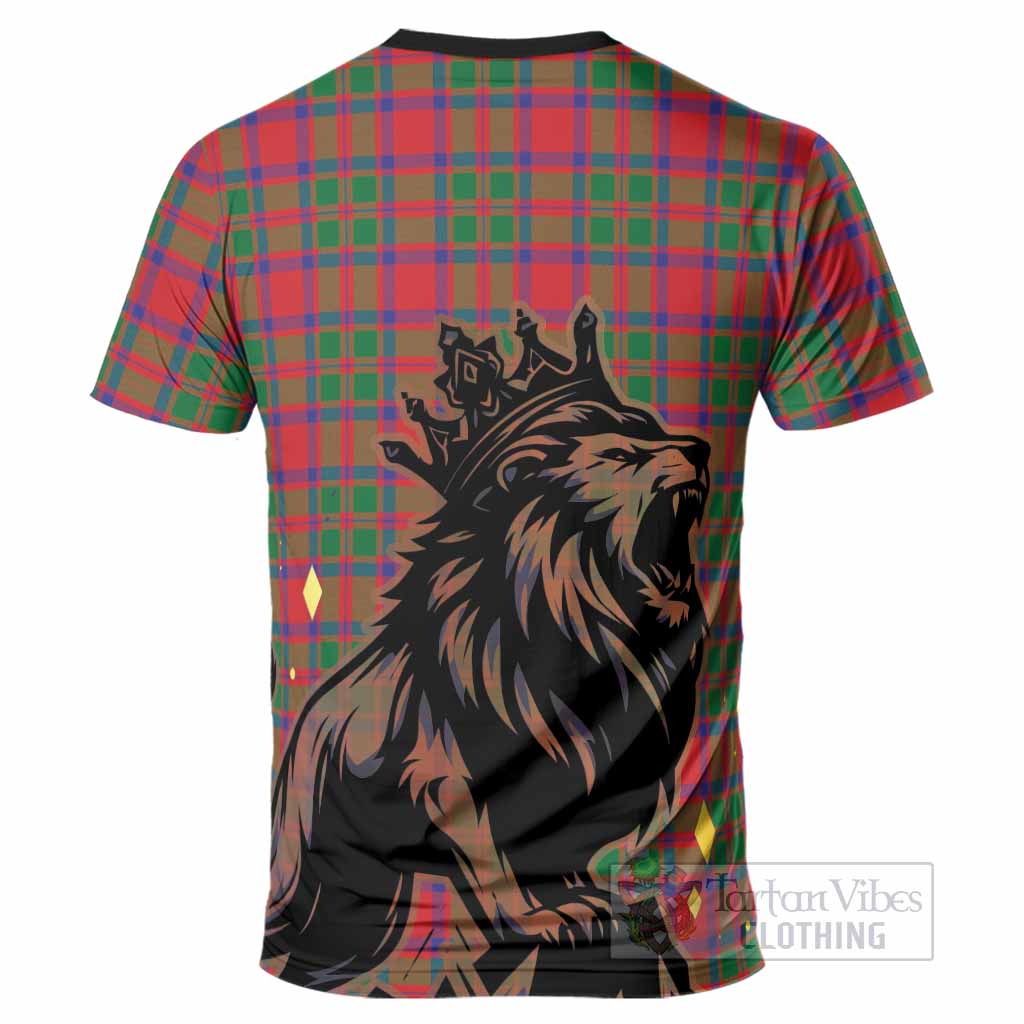 MacKintosh (McKintosh) Tartan Family Crest T-Shirt Crowned Lion Roaring