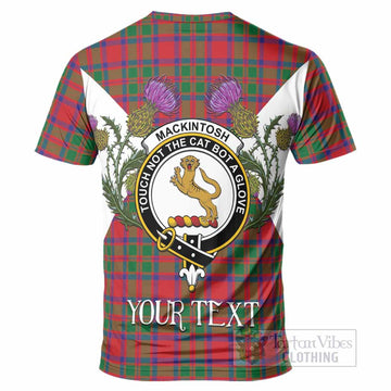 MacKintosh (McKintosh) Tartan Family Crest T-Shirt Scottish Burns Night Thistle Floral