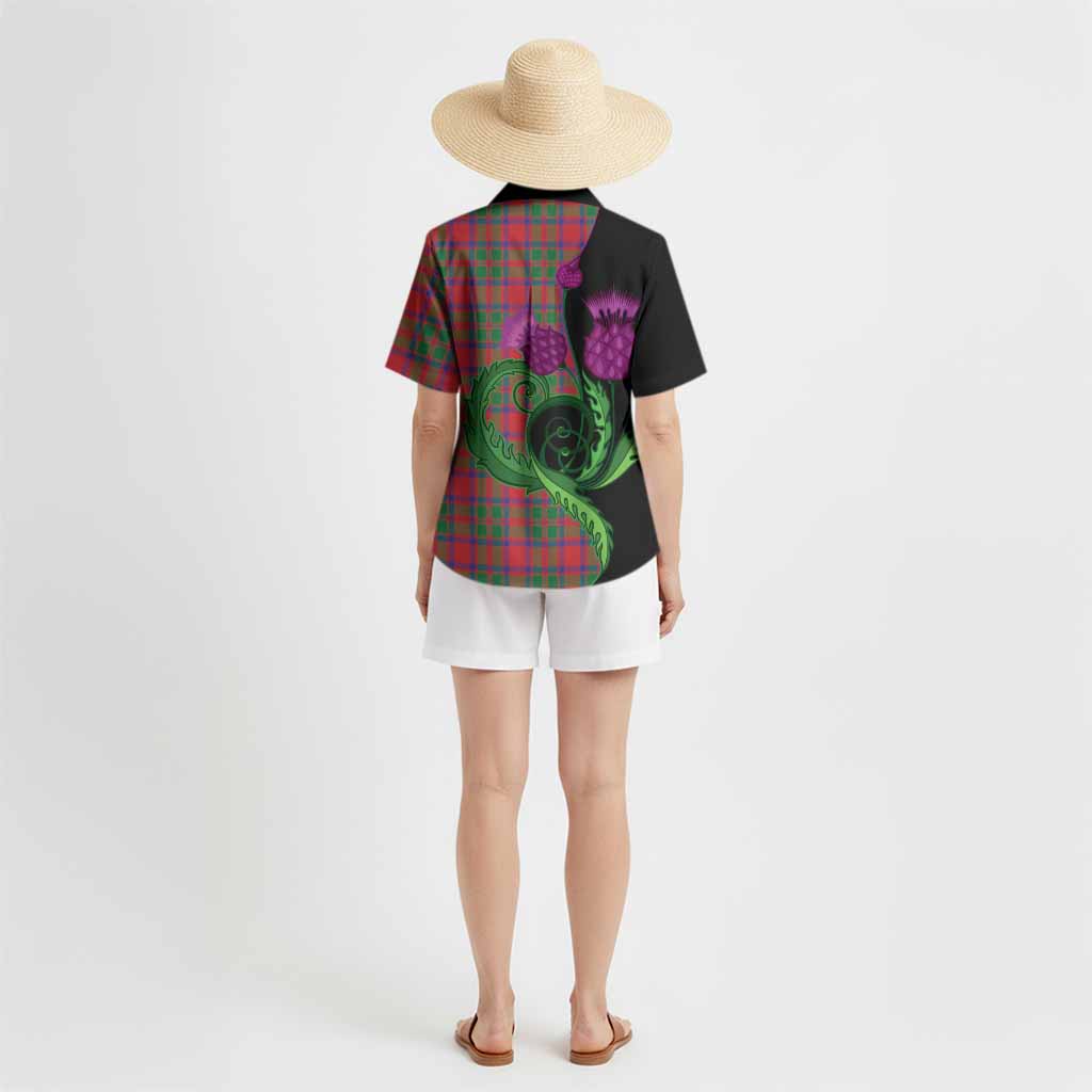MacKintosh (McKintosh) Tartan Hawaiian Shirt Traditional Scottish Thistle