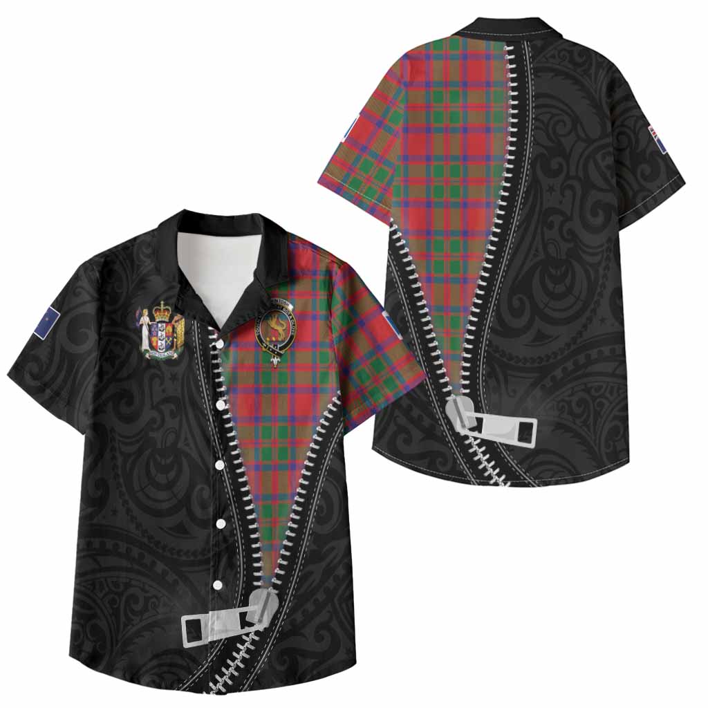 MacKintosh (McKintosh) Tartan Kid Hawaiian Shirt New Zealand Pattern Unique Zipper Stylized