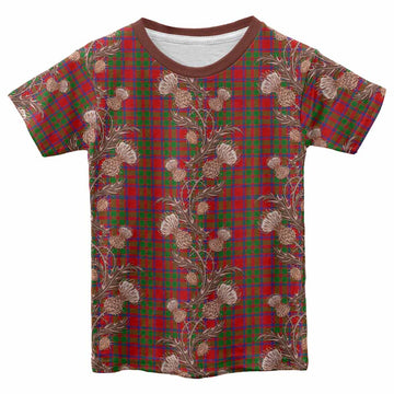 MacKintosh (McKintosh) Tartan Kid T-shirt Seamless Scottish Thistle Flowers