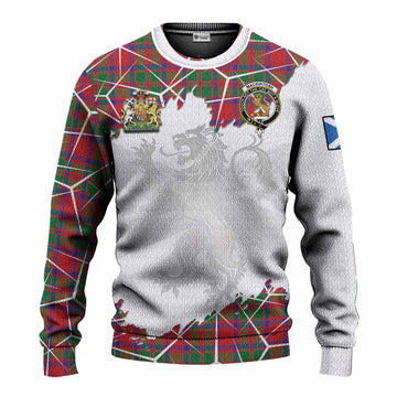 MacKintosh (McKintosh) Tartan Knitted Sweater with Family Crest and Lion Rampant Grunge Style