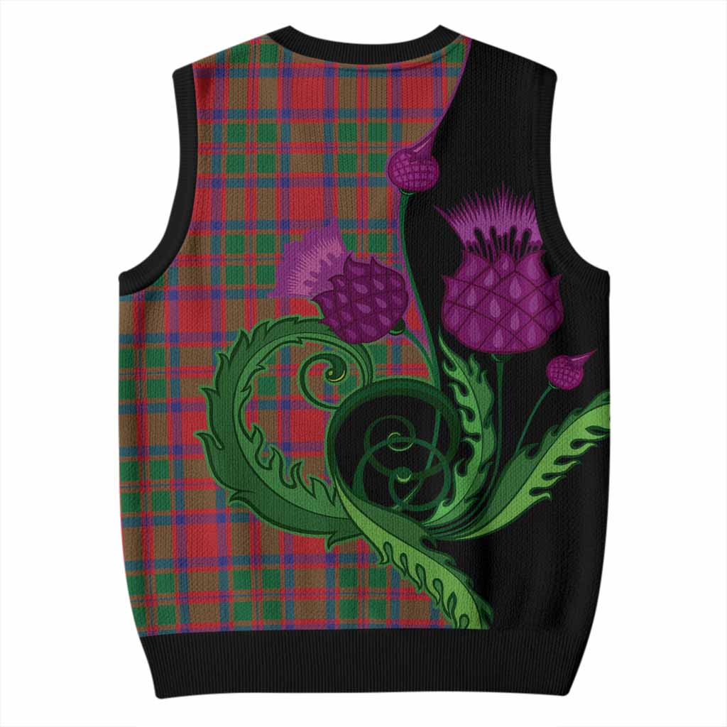 MacKintosh (McKintosh) Tartan Knitted V-Neck Vest Traditional Scottish Thistle