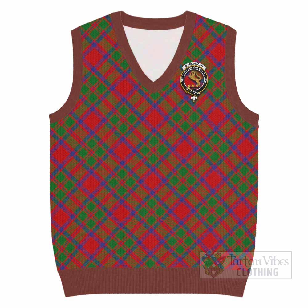 MacKintosh (McKintosh) Tartan Knitted V-Neck Vest with Family Crest Cross Style