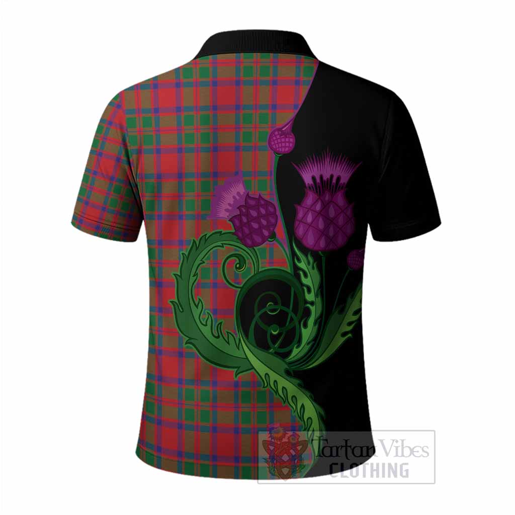 MacKintosh (McKintosh) Tartan Polo Shirt Traditional Scottish Thistle