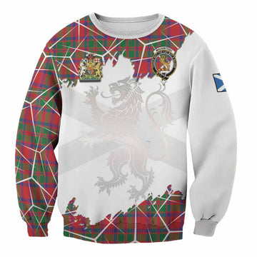MacKintosh (McKintosh) Tartan Sweatshirt with Family Crest and Lion Rampant Grunge Style