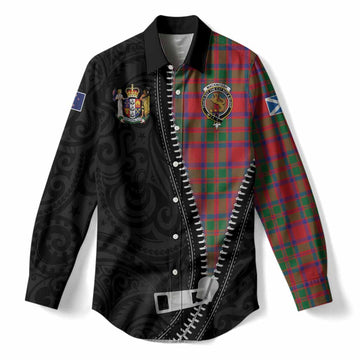 MacKintosh (McKintosh) Tartan Women Casual Shirt New Zealand Pattern Unique Zipper Stylized