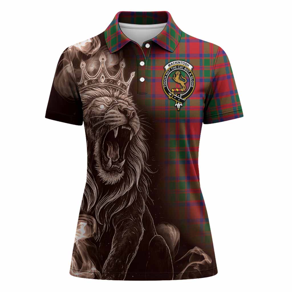 MacKintosh (McKintosh) Tartan Women Polo Shirt Roaring Lion Heritage