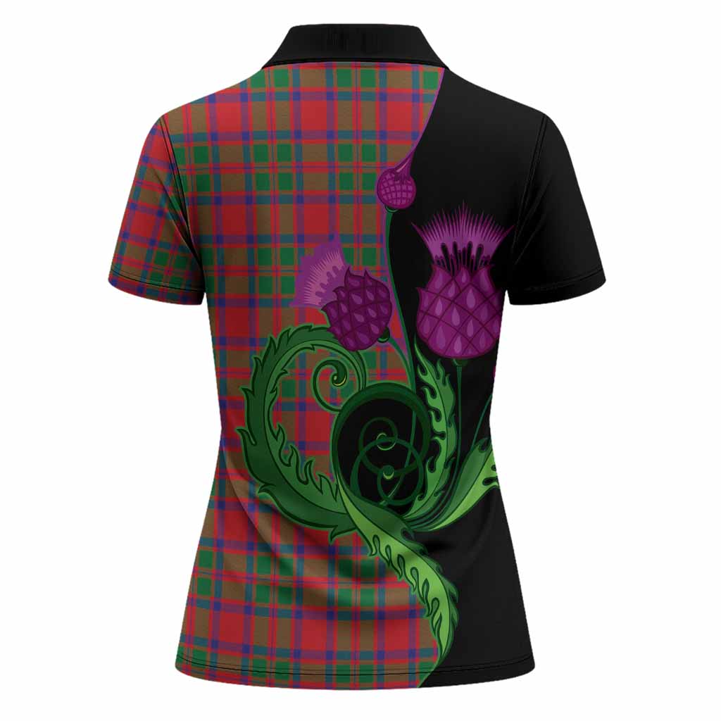MacKintosh (McKintosh) Tartan Women Polo Shirt Traditional Scottish Thistle