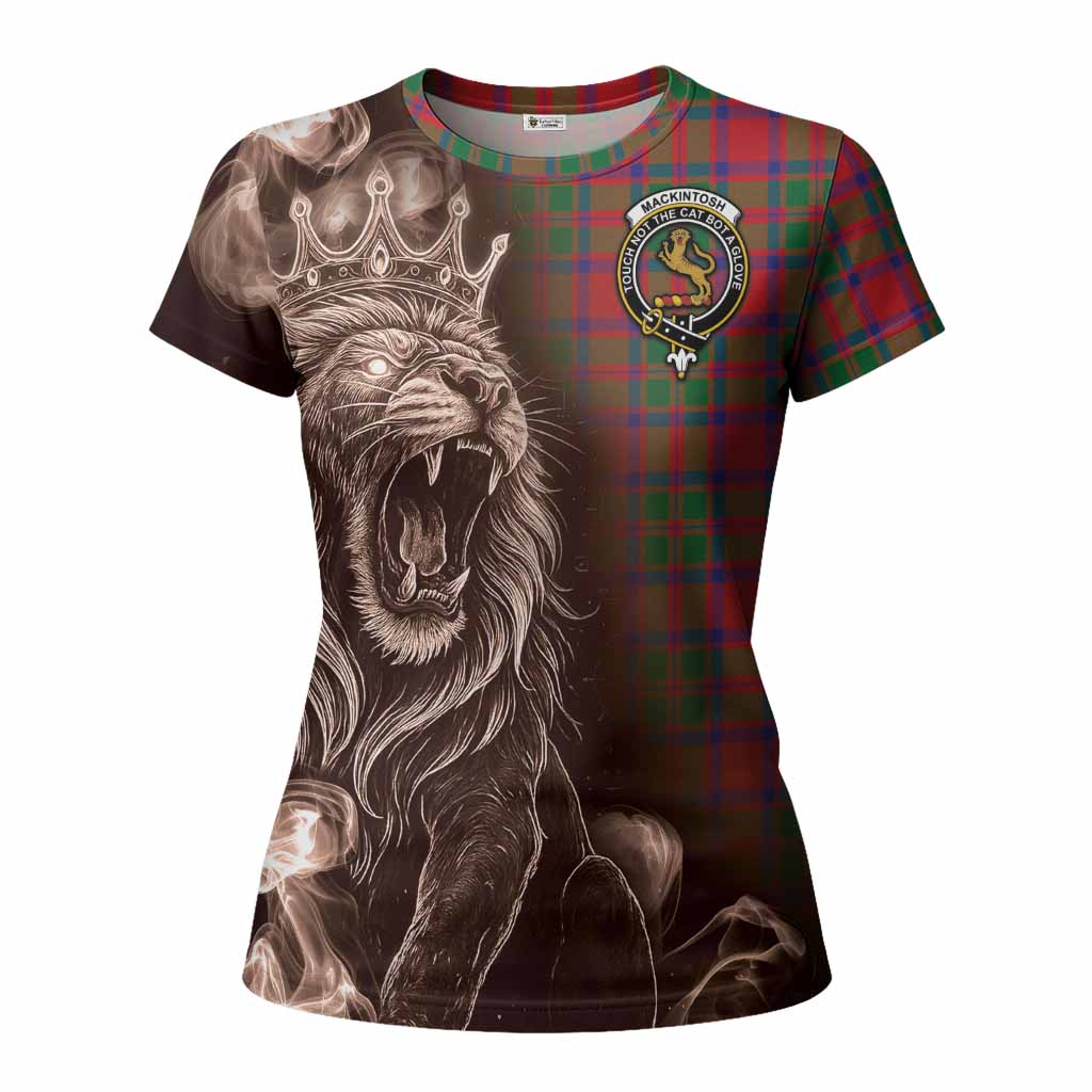 MacKintosh (McKintosh) Tartan Women T shirt Roaring Lion Heritage