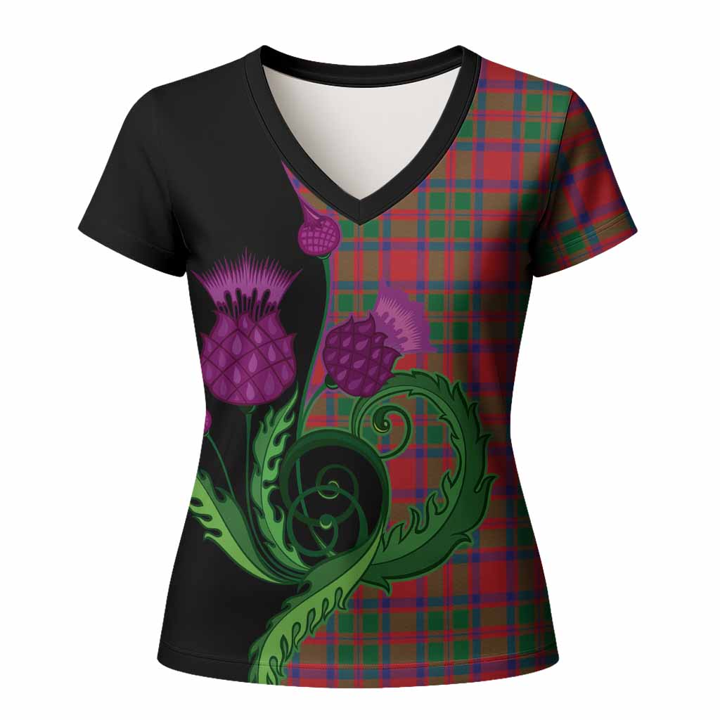 MacKintosh (McKintosh) Tartan Women T shirt Traditional Scottish Thistle