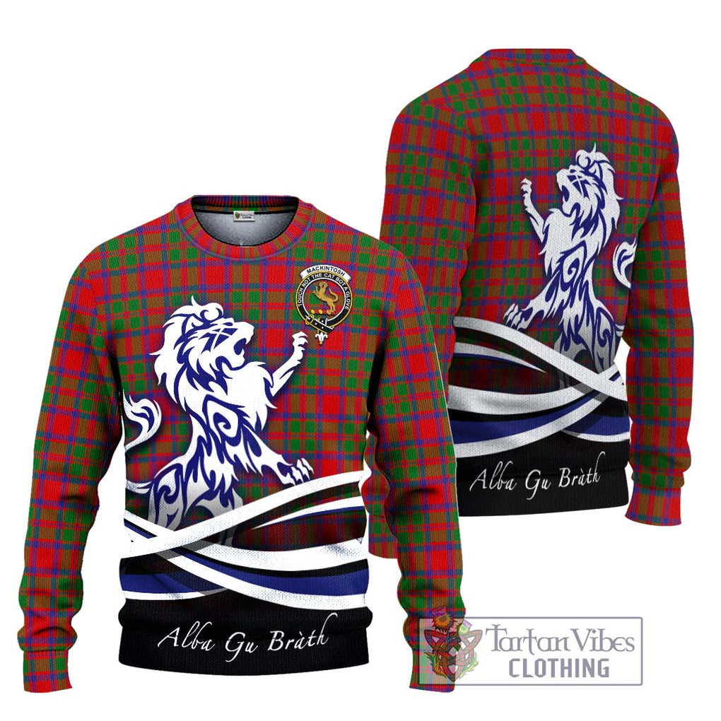 MacKintosh (McKintosh) Tartan Knitted Sweater with Alba Gu Brath Regal Lion Emblem Unisex - Tartanvibesclothing Shop