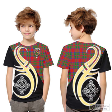 MacKintosh (McKintosh) Tartan Kid T-Shirt with Family Crest and Celtic Symbol Style Youth XL Size14 - Tartan Vibes Clothing