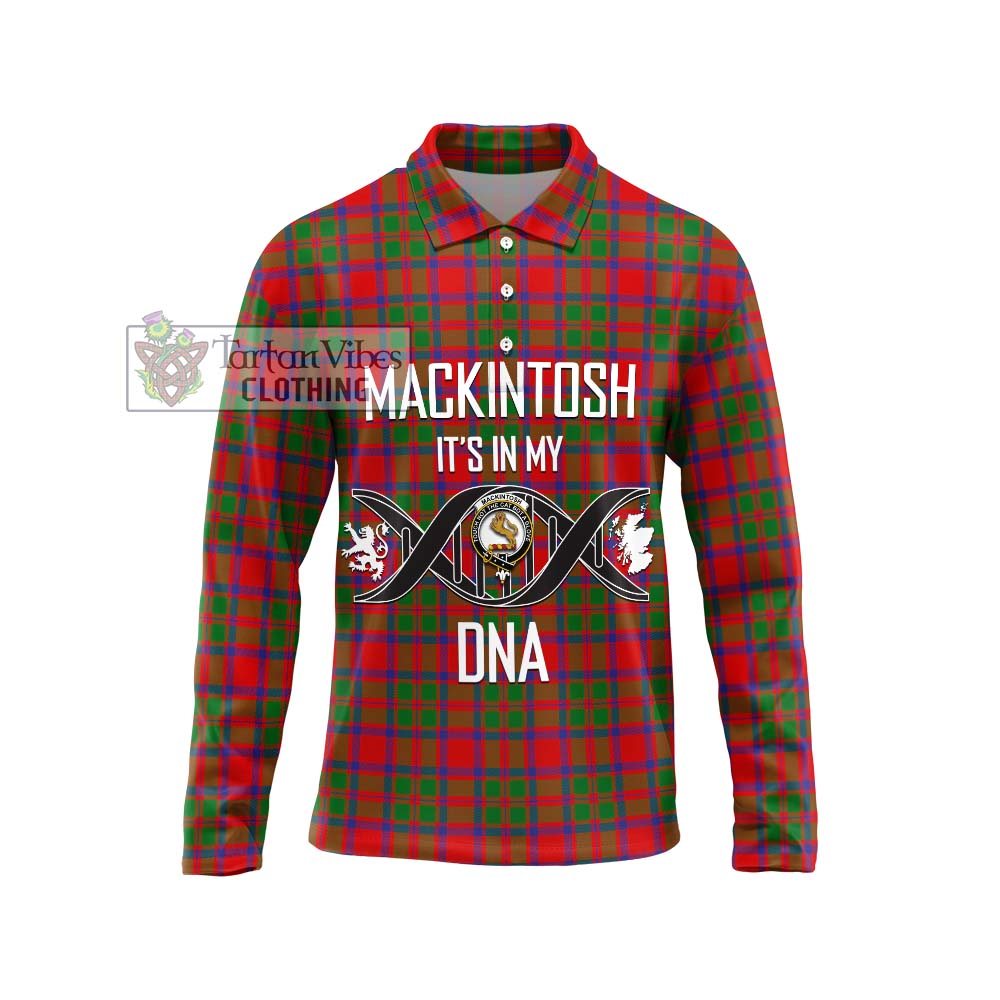 MacKintosh (McKintosh) Tartan Long Sleeve Polo Shirt with Family Crest DNA In Me Style Unisex - Tartanvibesclothing Shop