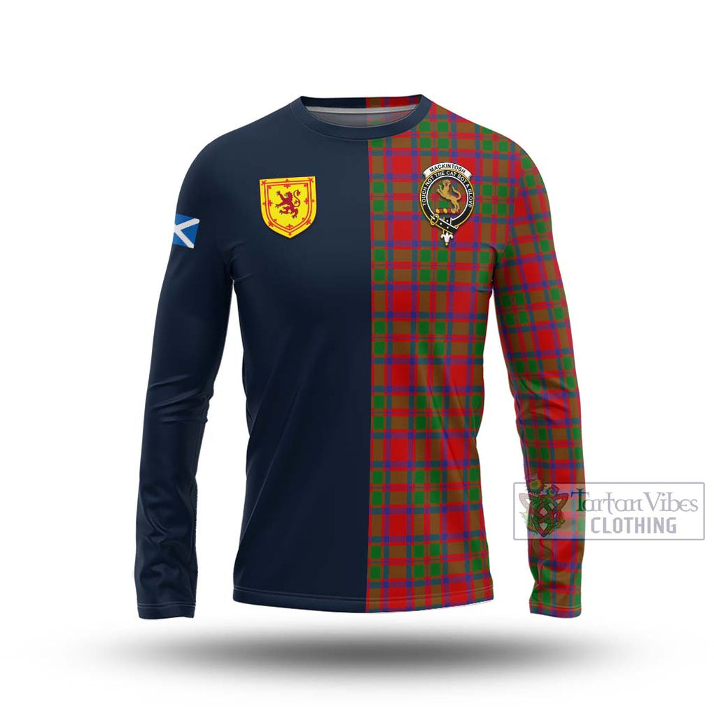 Tartan Vibes Clothing MacKintosh Modern Tartan Long Sleeve T-Shirt with Scottish Lion Royal Arm Half Style