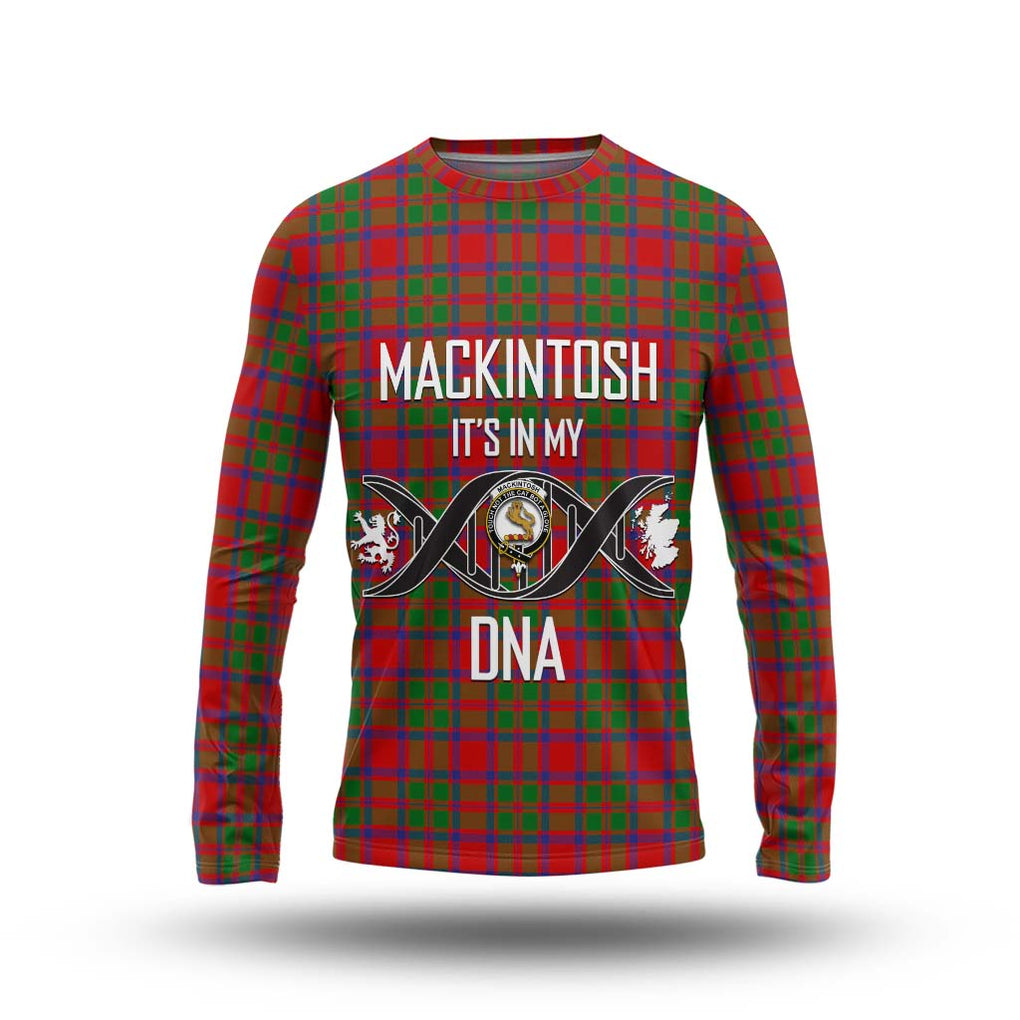 MacKintosh (McKintosh) Tartan Long Sleeve T-Shirt with Family Crest DNA In Me Style Unisex - Tartanvibesclothing Shop