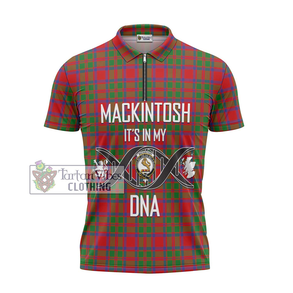 MacKintosh (McKintosh) Tartan Zipper Polo Shirt with Family Crest DNA In Me Style - Tartanvibesclothing Shop