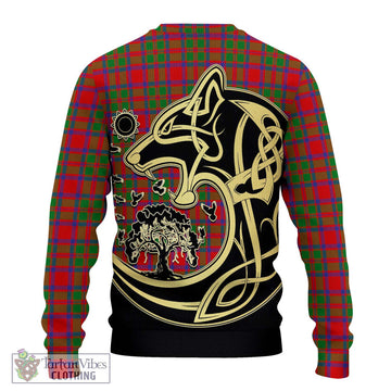 MacKintosh (McKintosh) Tartan Knitted Sweater with Family Crest Celtic Wolf Style - Tartan Vibes Clothing
