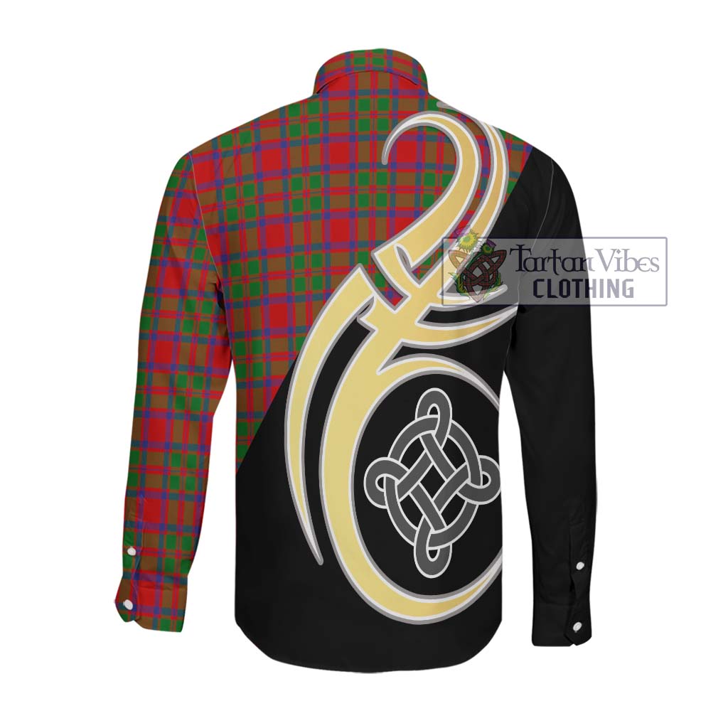 MacKintosh (McKintosh) Tartan Long Sleeve Button Shirt with Family Crest and Celtic Symbol Style Men's Shirt - Tartan Vibes Clothing