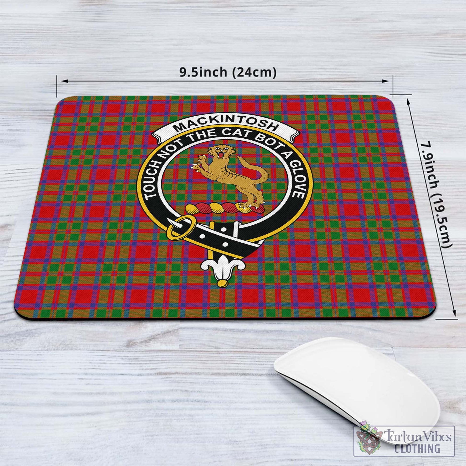 MacKintosh (McKintosh) Tartan Mouse Pad with Family Crest - Tartan Vibes Clothing