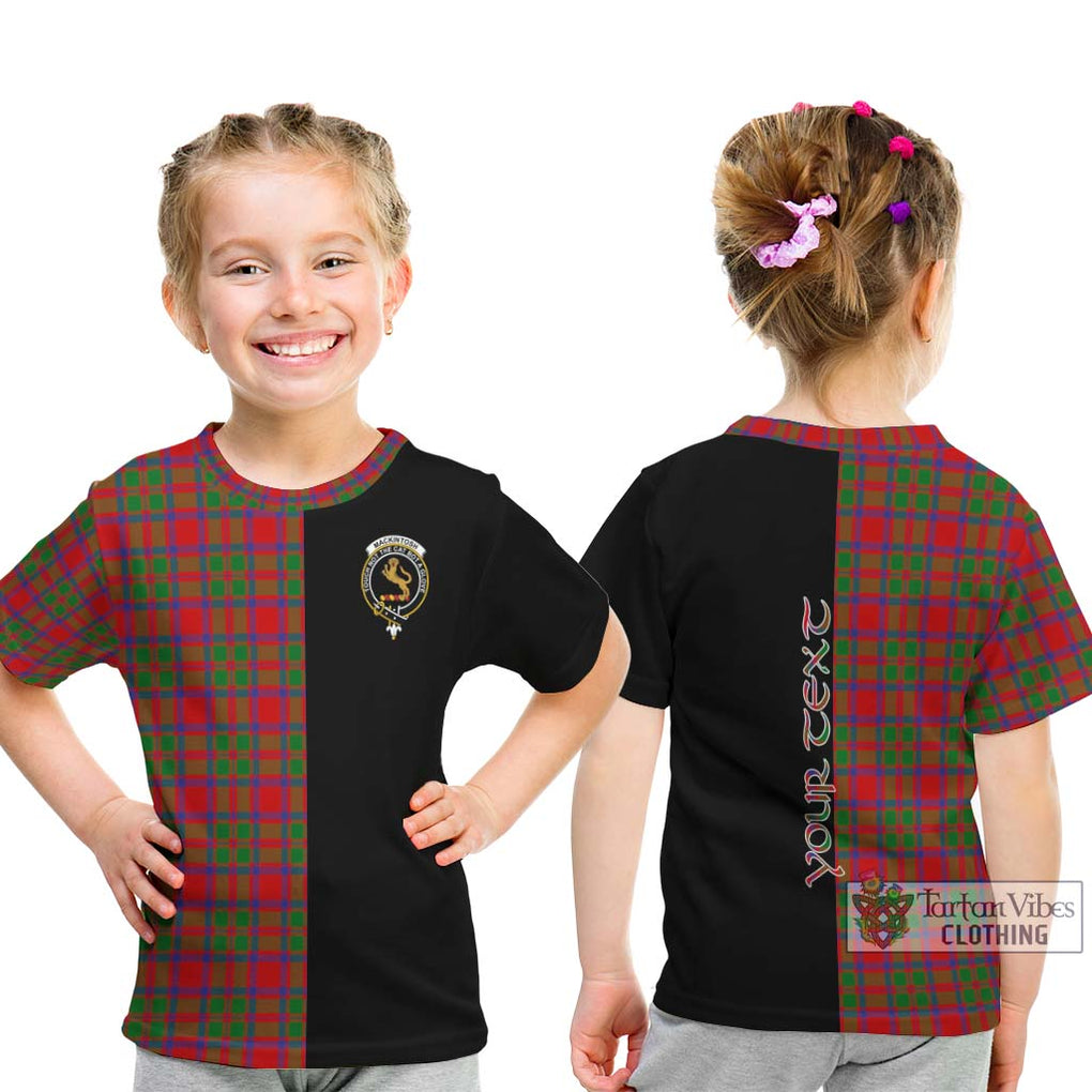 MacKintosh (McKintosh) Tartan Kid T-Shirt with Family Crest and Half Of Me Style - Tartanvibesclothing Shop