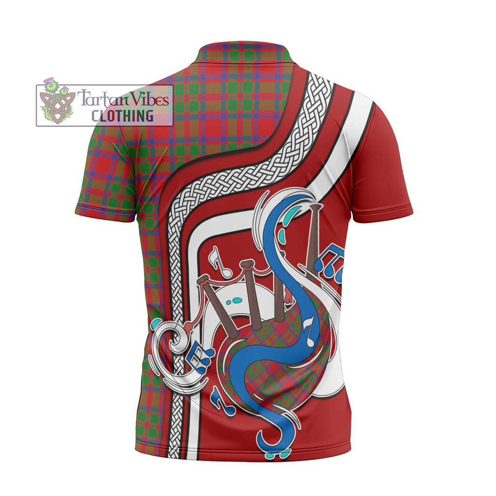 MacKintosh (McKintosh) Tartan Zipper Polo Shirt with Epic Bagpipe Style - Tartanvibesclothing Shop