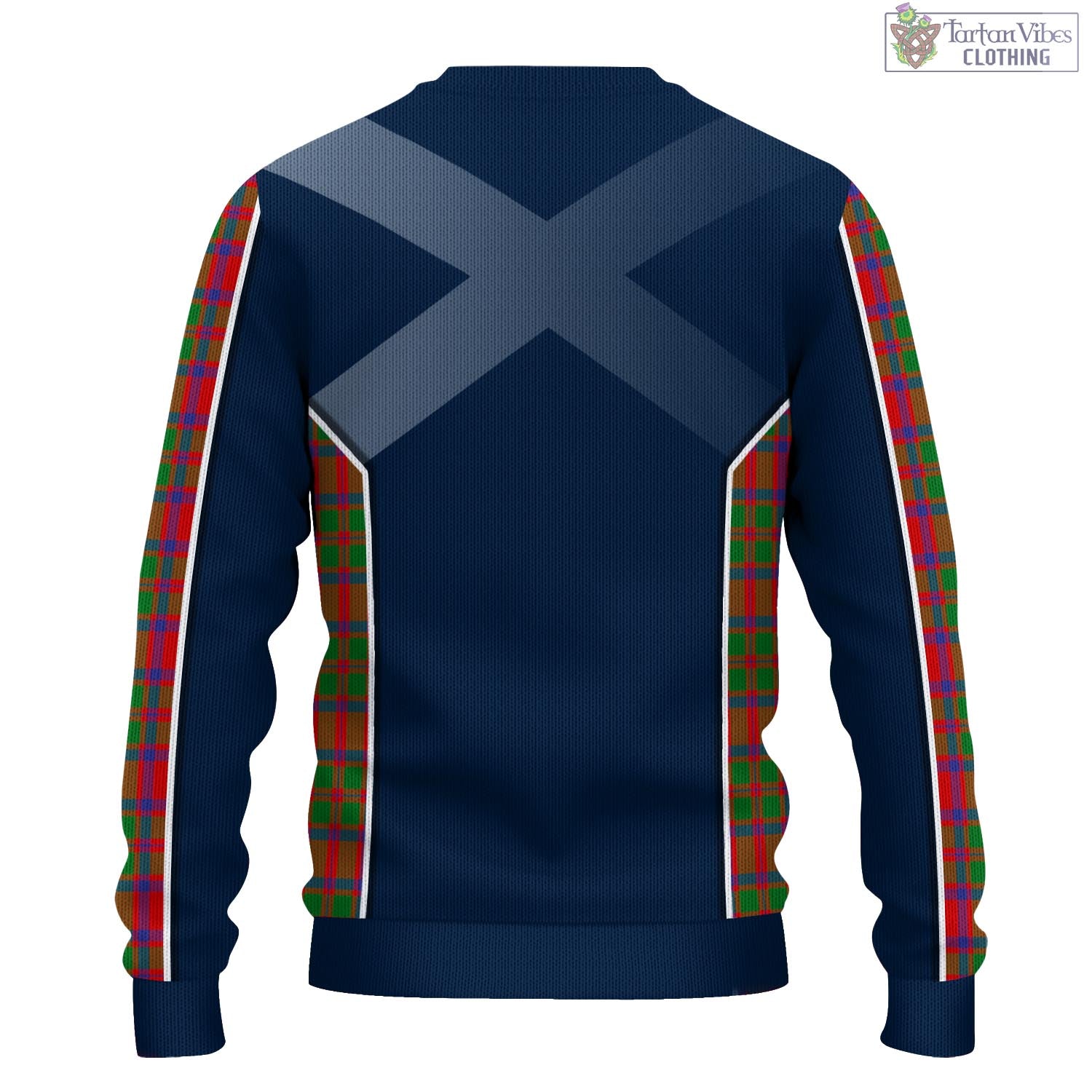 Tartan Vibes Clothing MacKintosh Modern Tartan Knitted Sweatshirt with Family Crest and Scottish Thistle Vibes Sport Style