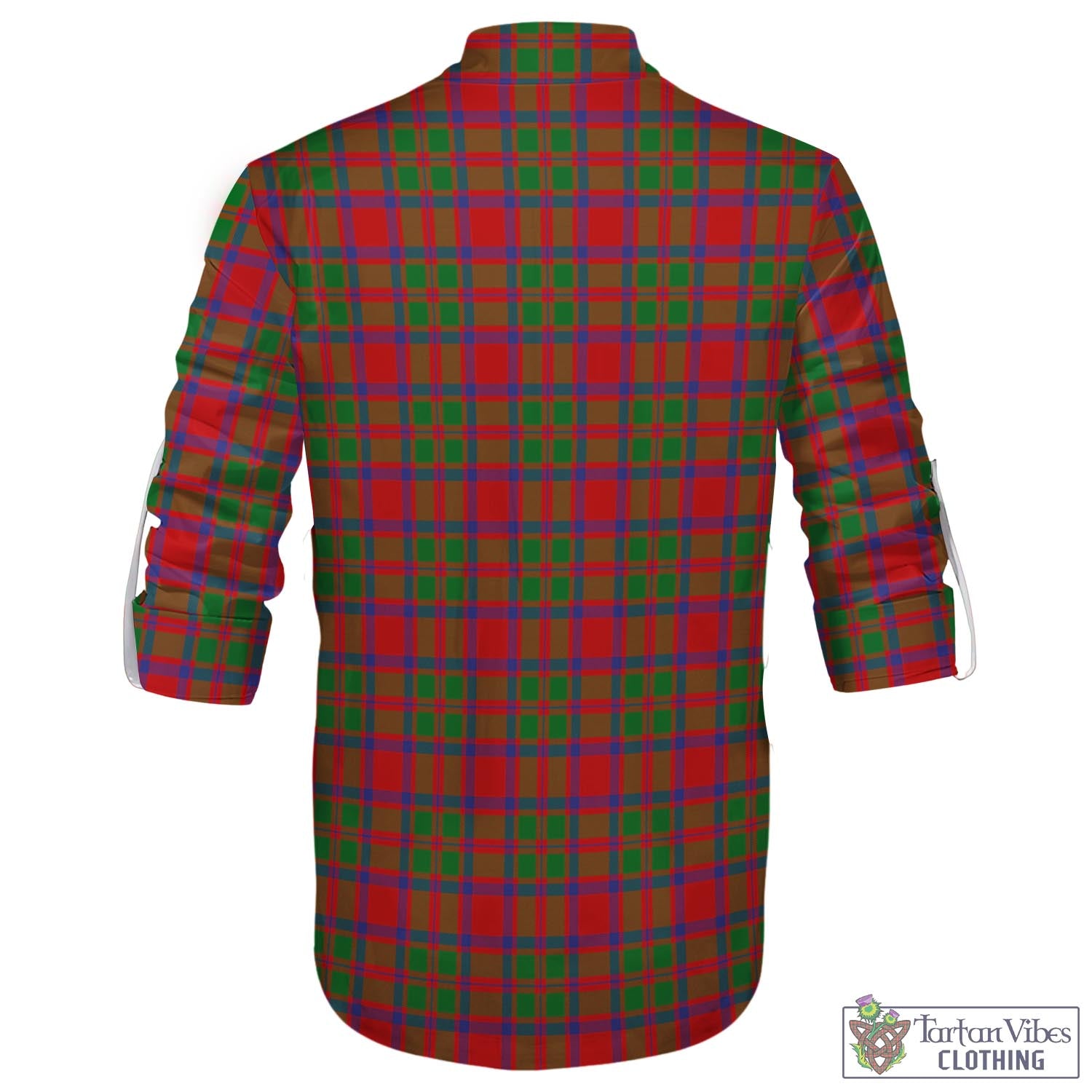 MacKintosh (McKintosh) Tartan Men's Scottish Traditional Jacobite Ghillie Kilt Shirt with Family Crest - Tartan Vibes Clothing