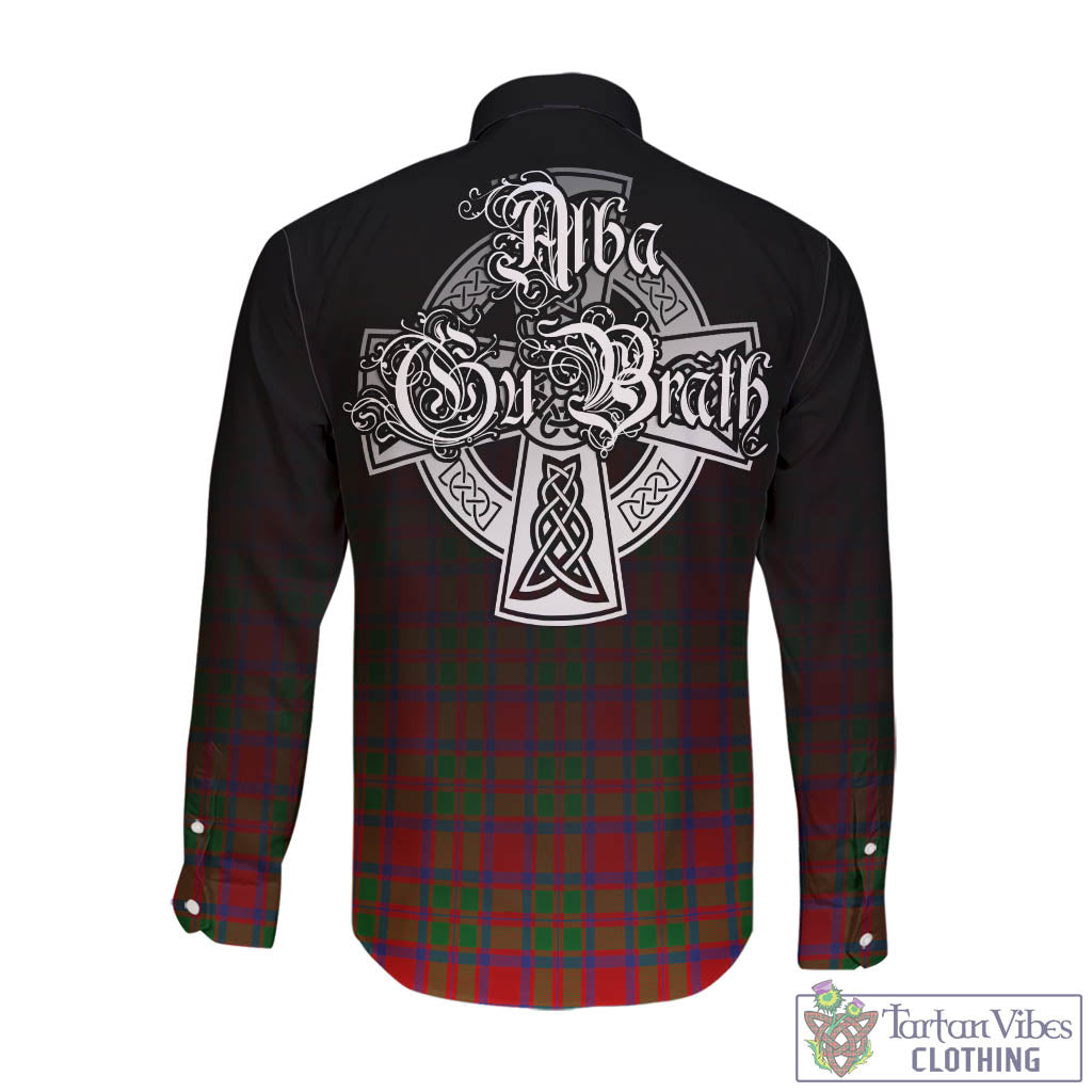Tartan Vibes Clothing MacKintosh Modern Tartan Long Sleeve Button Up Featuring Alba Gu Brath Family Crest Celtic Inspired