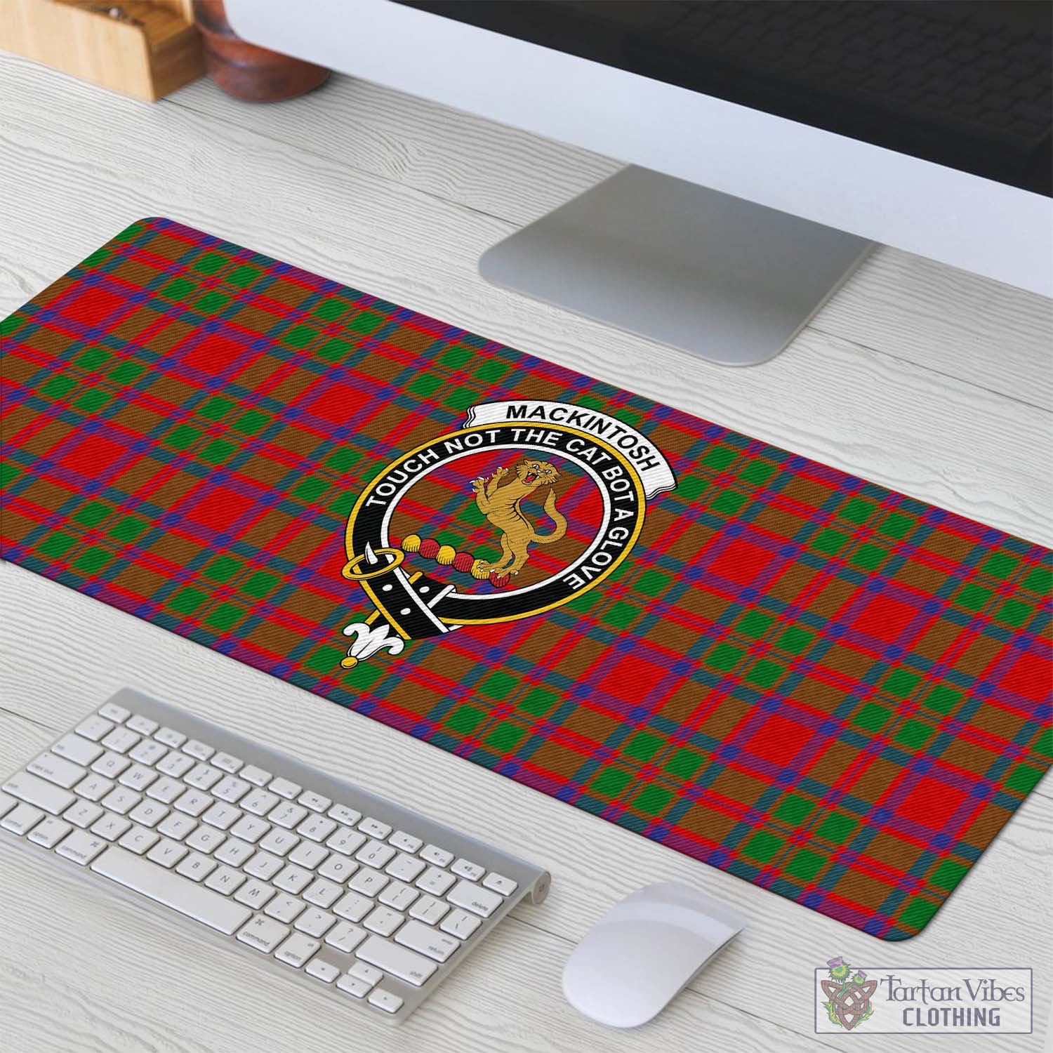 MacKintosh (McKintosh) Tartan Mouse Pad with Family Crest - Tartan Vibes Clothing