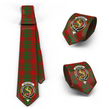MacKintosh Red Tartan Classic Necktie with Family Crest