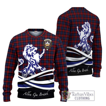 MacLachlan (McLachlan) Tartan Knitted Sweater with Alba Gu Brath Regal Lion Emblem Unisex - Tartanvibesclothing Shop