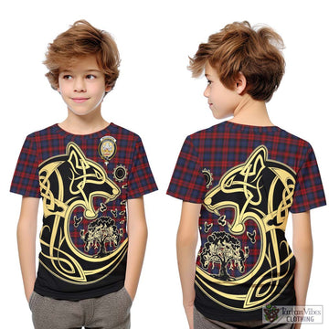 MacLachlan (McLachlan) Tartan Kid T-Shirt with Family Crest Celtic Wolf Style Youth XL Size14 - Tartan Vibes Clothing