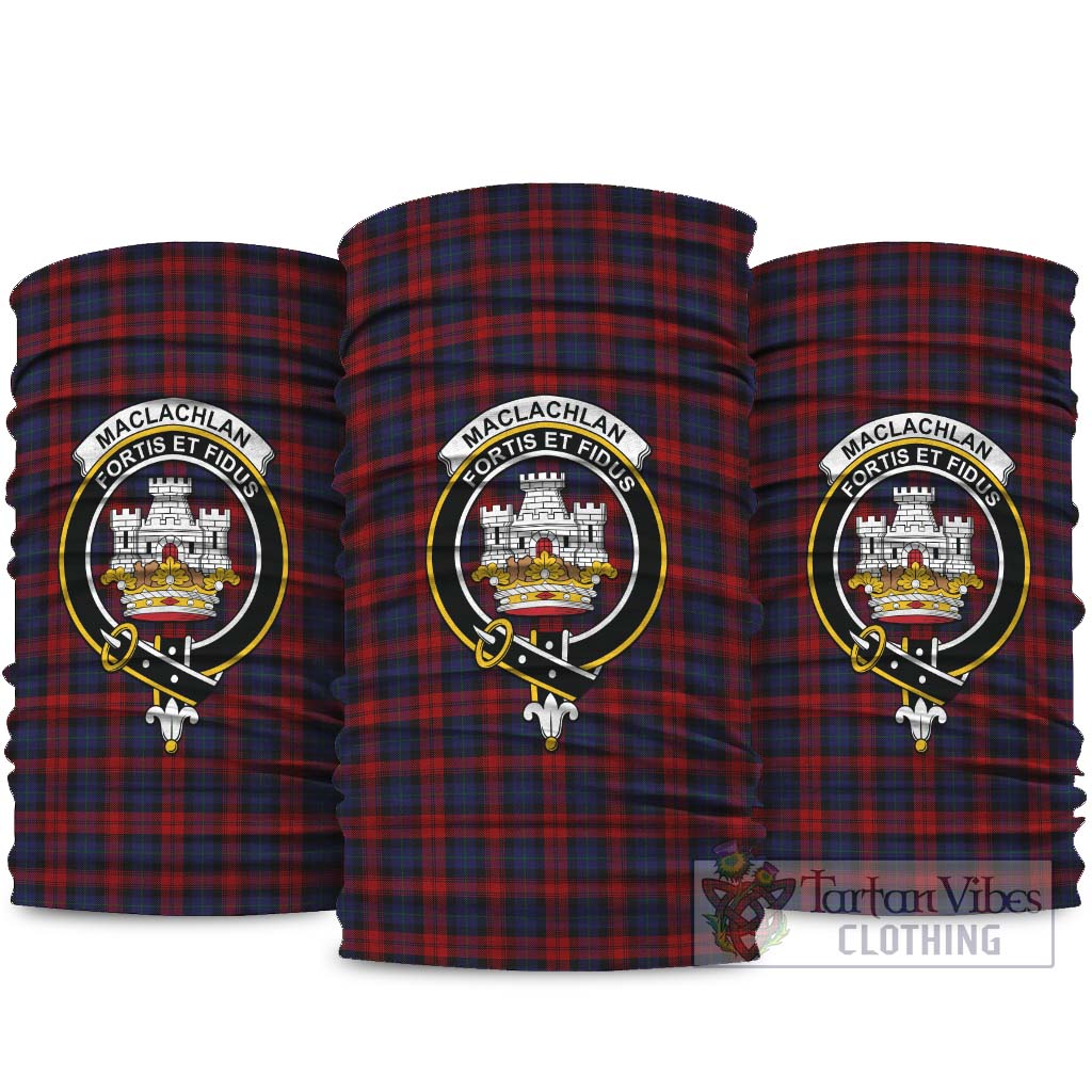 MacLachlan Tartan Neck Gaiters, Tartan Bandanas, Tartan Head Band with Family Crest