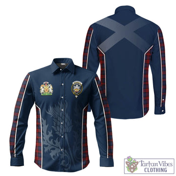 MacLachlan (McLachlan) Tartan Long Sleeve Button Up Shirt with Family Crest and Scottish Thistle Vibes Sport Style