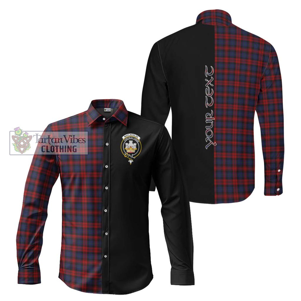 MacLachlan (McLachlan) Tartan Long Sleeve Button Shirt with Family Crest and Half Of Me Style Men's Shirt S - Tartanvibesclothing Shop