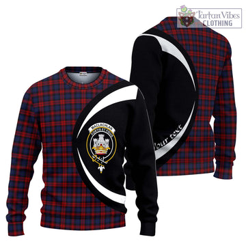 MacLachlan (McLachlan) Tartan Knitted Sweater with Family Crest Circle Style Unisex - Tartan Vibes Clothing