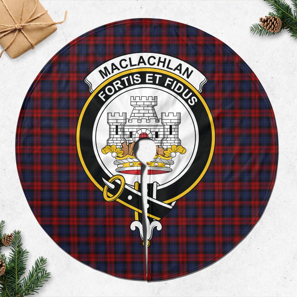 MacLachlan Tartan Christmas Tree Skirt with Family Crest - Tartanvibesclothing