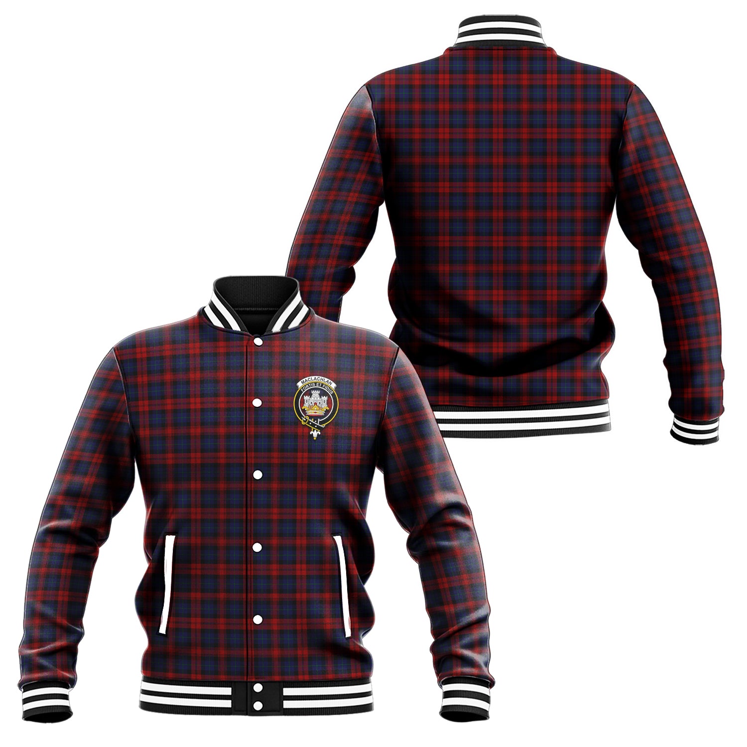 MacLachlan (McLachlan) Tartan Baseball Jacket with Family Crest Unisex - Tartan Vibes Clothing