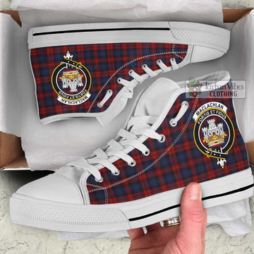 MacLachlan (McLachlan) Tartan High Top Shoes with Family Crest