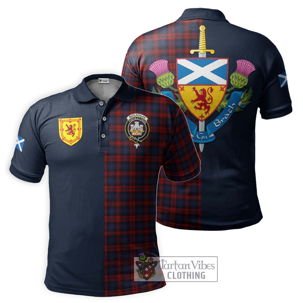 Tartan Vibes Clothing MacLachlan Tartan Polo Shirt with Scottish Lion Royal Arm Half Style