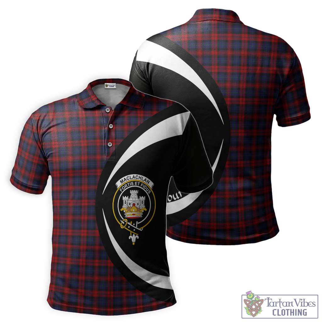 MacLachlan (McLachlan) Tartan Men's Polo Shirt with Family Crest Circle Style Kid - Tartan Vibes Clothing