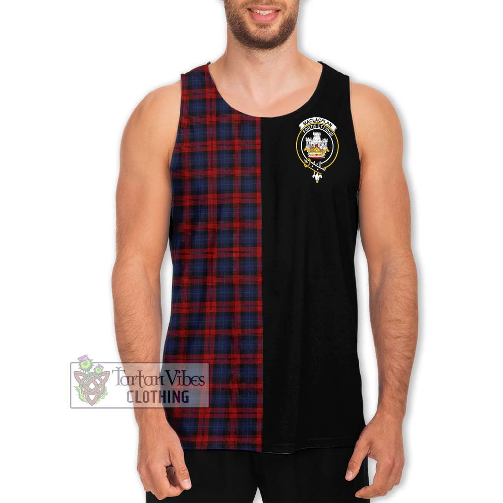 MacLachlan (McLachlan) Tartan Men's Tank Top with Family Crest and Half Of Me Style Men - Tartanvibesclothing Shop