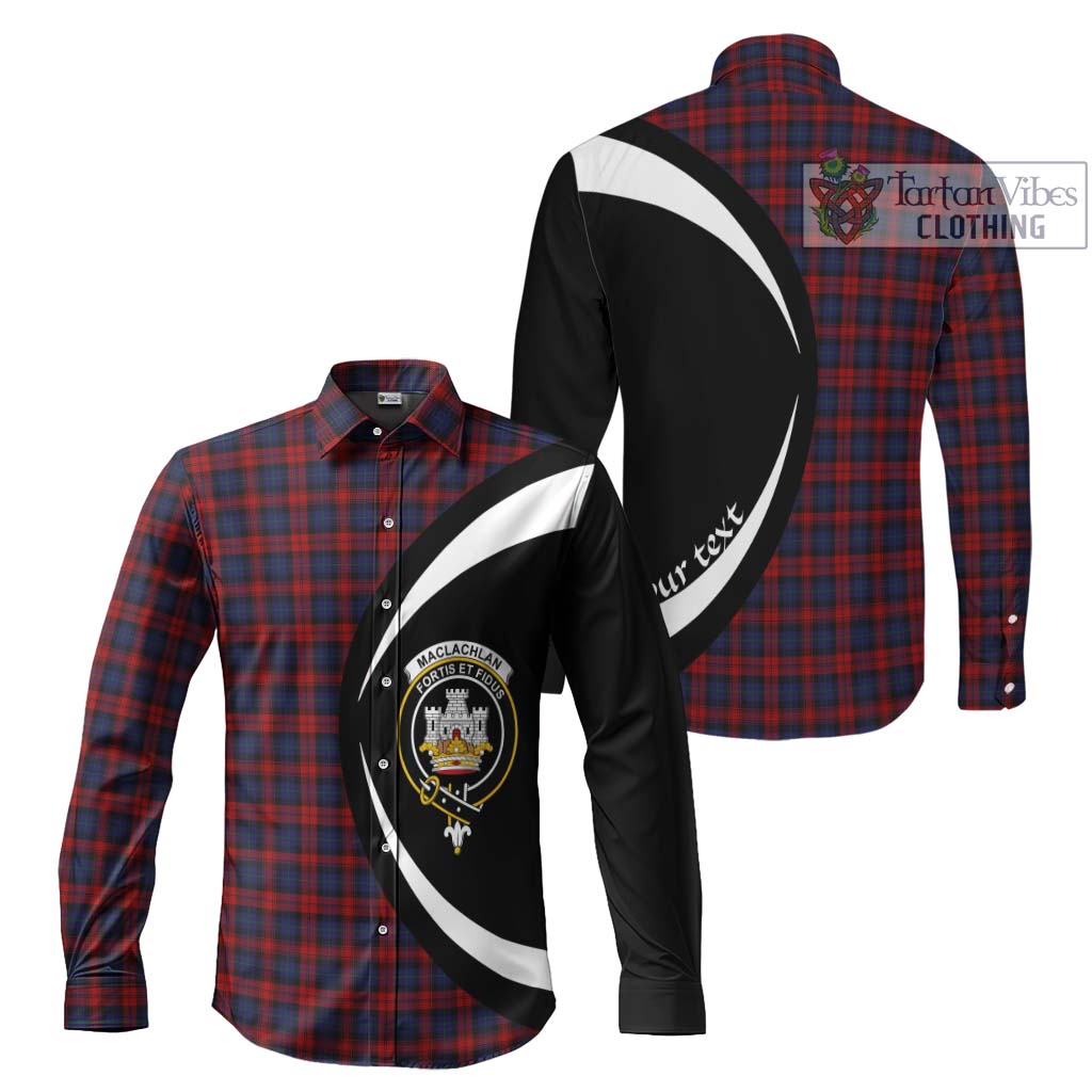 MacLachlan (McLachlan) Tartan Long Sleeve Button Up with Family Crest Circle Style Men's Shirt S - Tartan Vibes Clothing