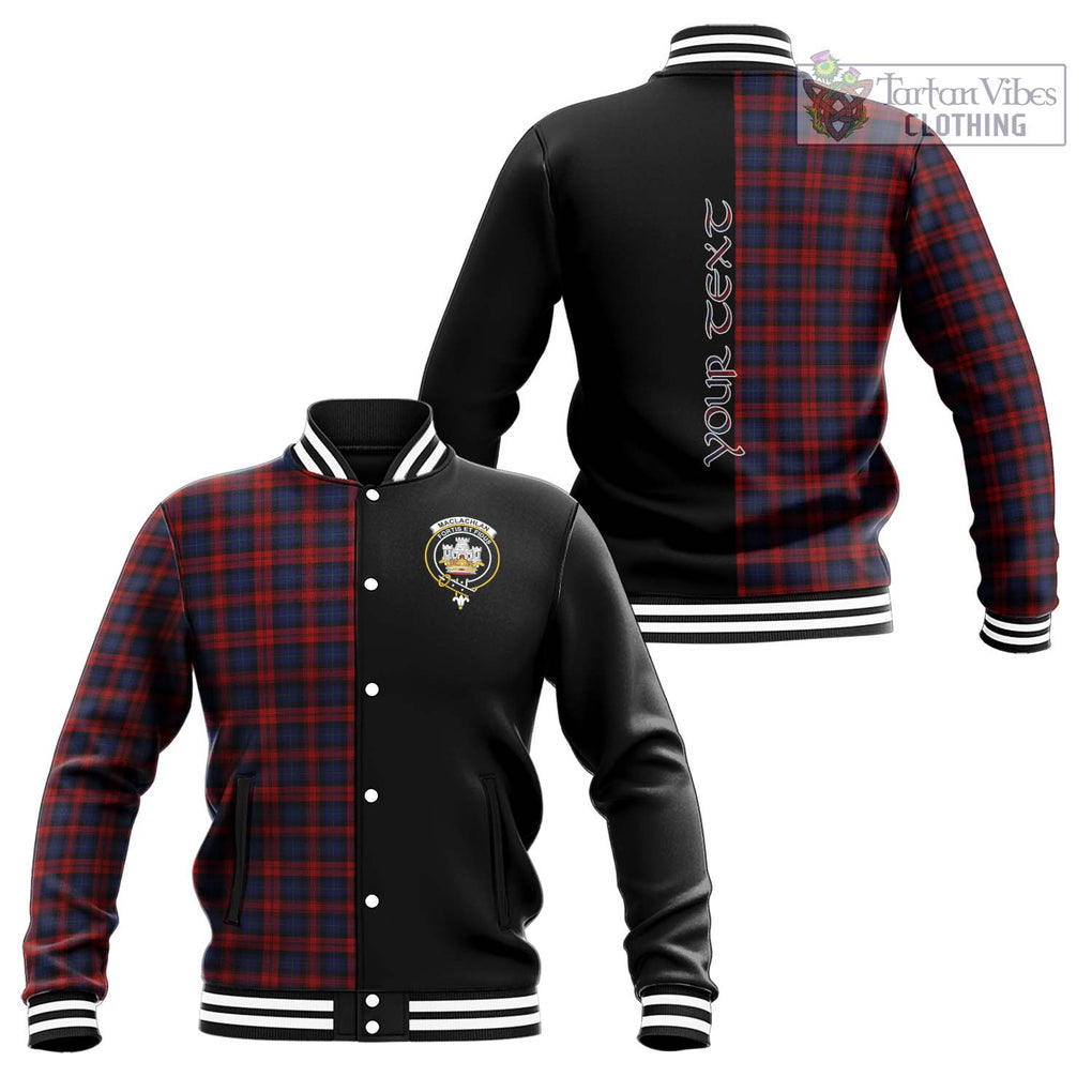 MacLachlan (McLachlan) Tartan Baseball Jacket with Family Crest and Half Of Me Style Unisex - Tartanvibesclothing Shop