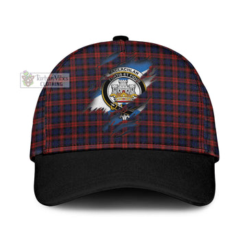MacLachlan Tartan Classic Cap with Family Crest In Me Style
